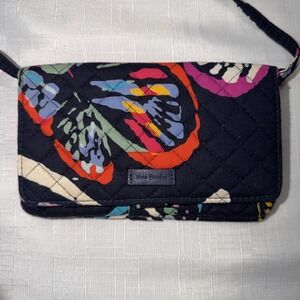 Vera Bradley Crossbody Wallet Purse Small Butterfly Flutter Pattern RFID NWOT